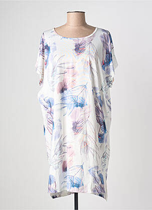 Rochie midi imprimeu fantezie mâneci scurte alb ESPRIT DE LA MER femme