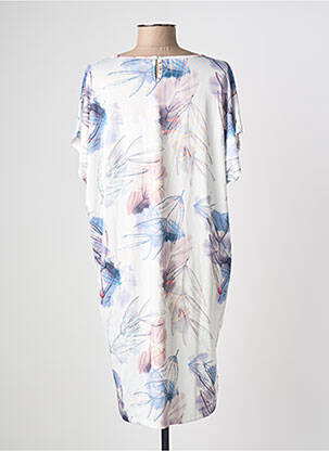 Rochie midi imprimeu fantezie mâneci scurte alb ESPRIT DE LA MER femeie