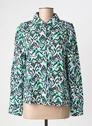 Cămașă imprimeu fantezie mâneci lungi verde ÉTYMOLOGIE femme