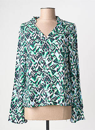 Bluză imprimeu fantezie mâneci lungi verde ÉTYMOLOGIE femme
