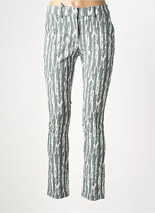 Pantalon slim țesătură poplin mărime normală verde ÉTYMOLOGIE femme