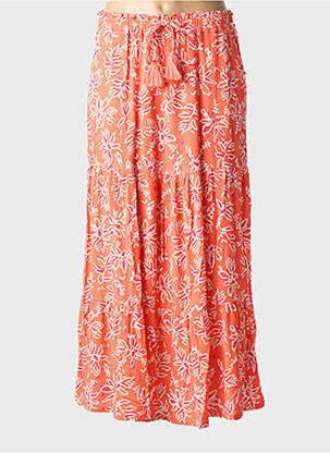 Fustă lungă țesătură crep portocaliu ÉTYMOLOGIE femme