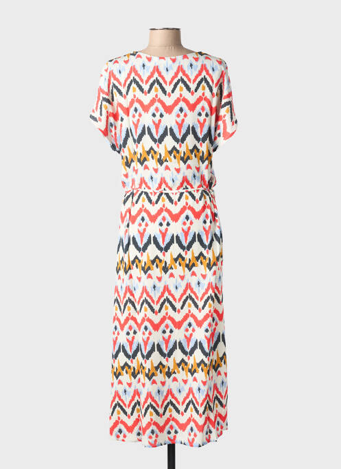 Rochie lungă imprimeu fantezie mâneci scurte alb ÉTYMOLOGIE femme