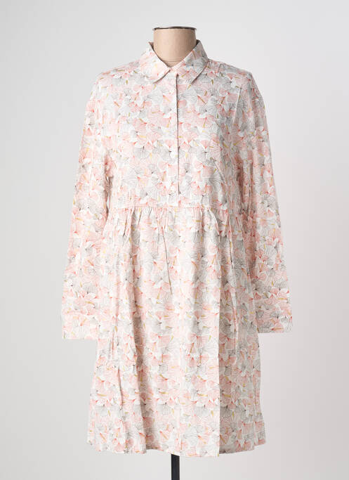 Rochie midi imprimeu fantezie mâneci lungi alb ESPRIT DE LA MER femme