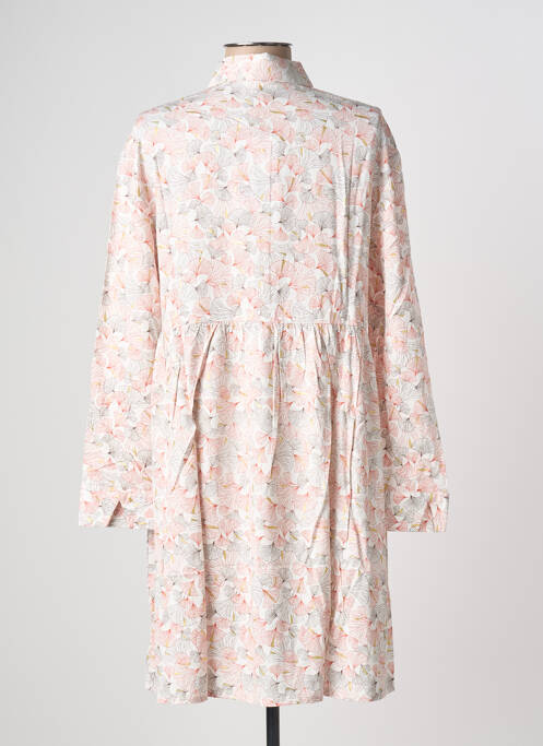 Rochie midi imprimeu fantezie mâneci lungi alb ESPRIT DE LA MER femme