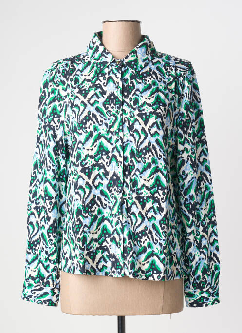 Cămașă imprimeu fantezie mâneci lungi verde ÉTYMOLOGIE femme