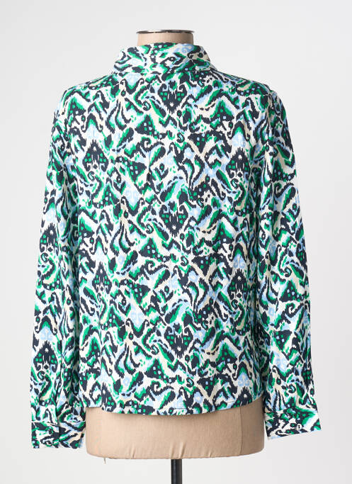 Cămașă imprimeu fantezie mâneci lungi verde ÉTYMOLOGIE femme