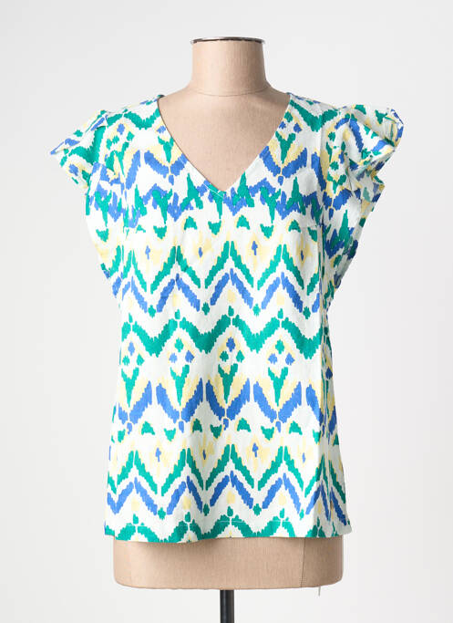 Top imprimeu fantezie mâneci scurte alb ÉTYMOLOGIE femme