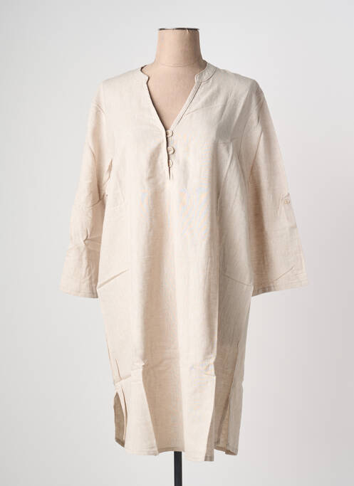 Rochie midi mâneci lungi mâneci lungi bej ESPRIT DE LA MER femme