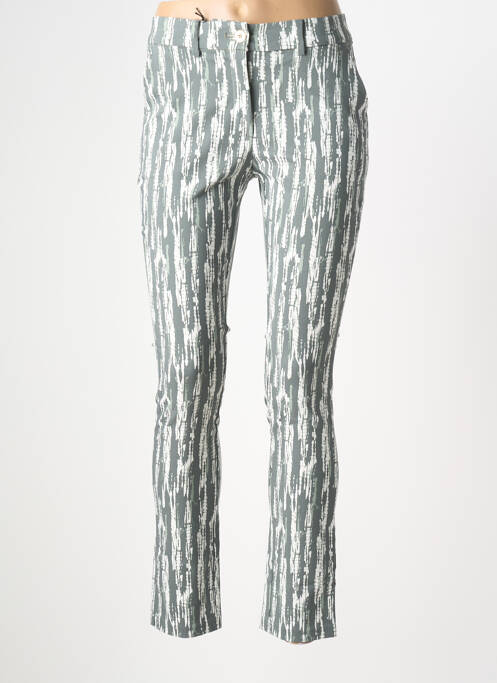 Pantalon slim țesătură poplin mărime normală verde ÉTYMOLOGIE femme