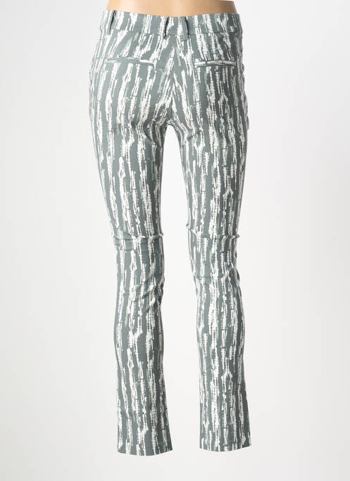 Pantalon slim țesătură poplin mărime normală verde ÉTYMOLOGIE femme