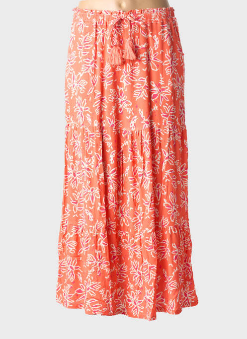 Fustă lungă țesătură crep portocaliu ÉTYMOLOGIE femme