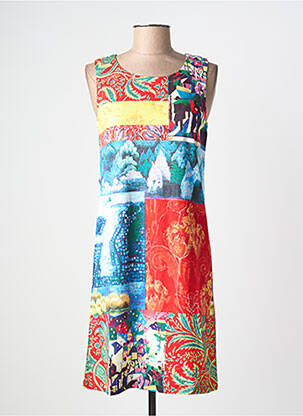 Rochie midi imprimeu fantezie fără mâneci roșu ESPRIT DE LA MER femme