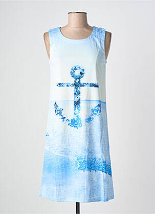 Rochie midi imprimeu fantezie fără mâneci albastru ESPRIT DE LA MER femme