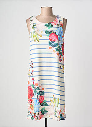 Rochie midi imprimeu fantezie fără mâneci alb ESPRIT DE LA MER femme