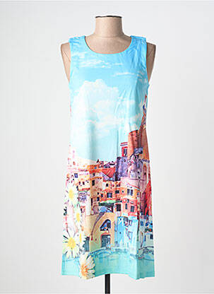 Rochie midi imprimeu fantezie fără mâneci albastru ESPRIT DE LA MER femme