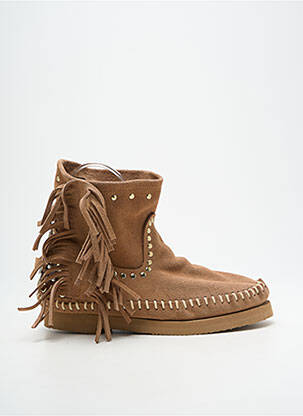 Botine/ghete nubuc toc plat până la 3 cm maro N°11 femme