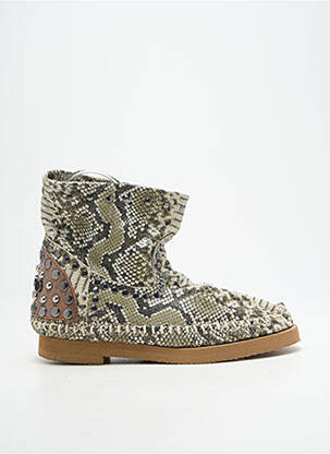 Botine/ghete toc mic toc plat până la 3 cm verde N°11 femme