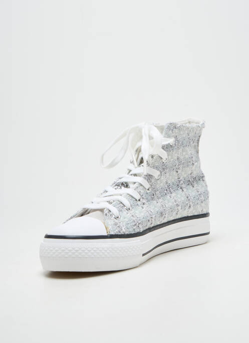 Adidași vârf rotund toc plat până la 3 cm argintiu CHICMUSE femme