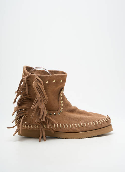 Botine/ghete nubuc toc plat până la 3 cm maro N°11 femme