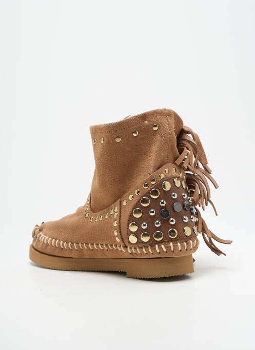 Botine/ghete nubuc toc plat până la 3 cm maro N°11 femme