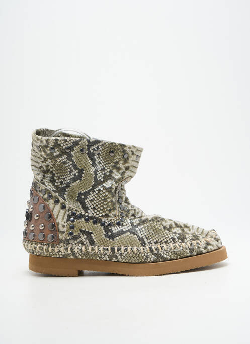 Botine/ghete toc mic toc plat până la 3 cm verde N°11 femme