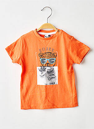 Tricou elasticitate mâneci scurte portocaliu 3 POMMES băiat