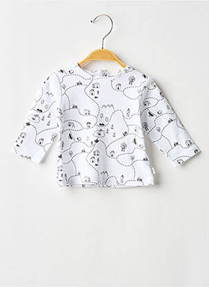 Tricou imprimeu fantezie mâneci lungi alb CARREMENT BEAU băiat