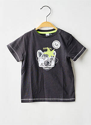 Tricou croială dreaptă mâneci scurte gri 3 POMMES băiat