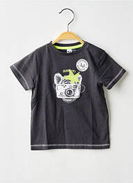 Tricou croială dreaptă mâneci scurte gri 3 POMMES garcon