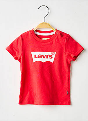 Tricou serigrafie flockată mâneci scurte roșu LEVI'S băiat