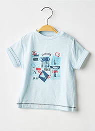 Tricou serigrafie flockată mâneci scurte albastru 3 POMMES garcon