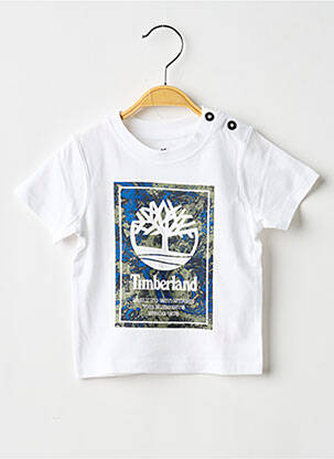Tricou serigrafie flockată mâneci scurte alb TIMBERLAND băiat