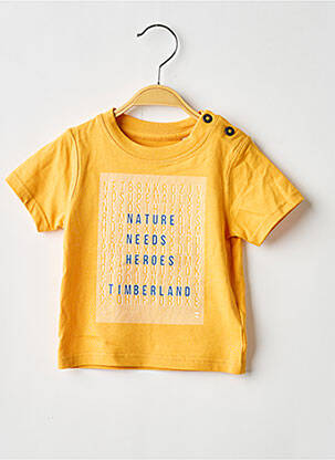 Tricou serigrafie flockată mâneci scurte galben TIMBERLAND băiat