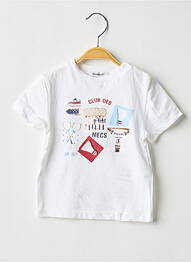 Tricou croială dreaptă mâneci scurte alb 3 POMMES garcon