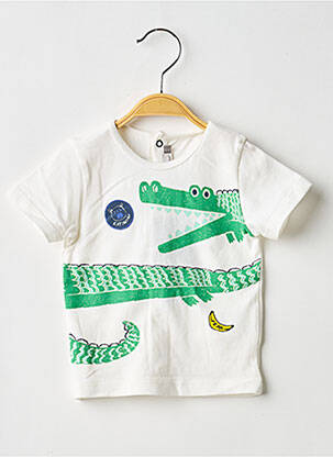 Tricou serigrafie flockată mâneci scurte alb CATIMINI băiat