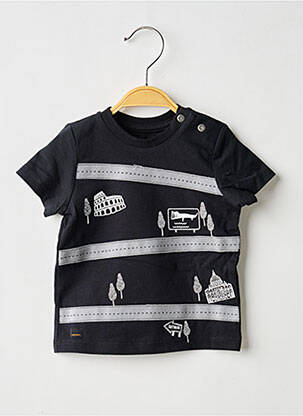 Tricou serigrafie flockată mâneci scurte negru CATIMINI băiat