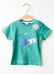 Tricou țesătură jersey mâneci scurte verde 3 POMMES garcon