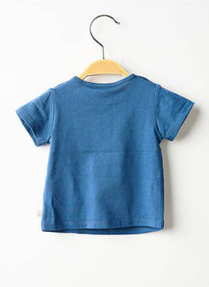 Tricou serigrafie flockată mâneci scurte albastru CARREMENT BEAU băiat