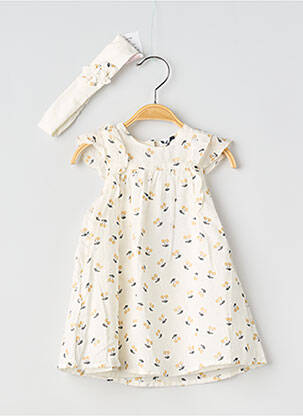 Rochie midi mâneci scurte mâneci scurte bej 3 POMMES fată