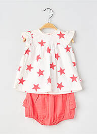 Set șort țesătură poplin roșu ABSORBA fille