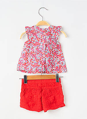 Set șort țesătură poplin roșu ABSORBA fată