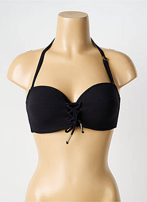 Sutien de costum de baie elasticitate sutien balconet cu decolteu înalt negru ANTIGEL femeie