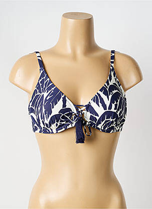 Sutien de costum de baie elasticitate sutien cupe întregi cu decolteu înalt albastru WATERCULT femeie
