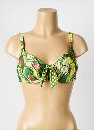 Sutien de costum de baie elasticitate sutien cupe întregi cu decolteu înalt verde ANTIGEL femeie