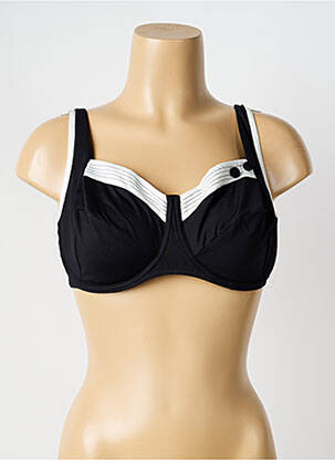 Sutien de costum de baie elasticitate sutien cupe întregi cu decolteu înalt negru HUIT femeie