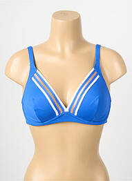 Sutien de costum de baie elasticitate sutien cupe întregi cu decolteu înalt albastru LISE CHARMEL femme