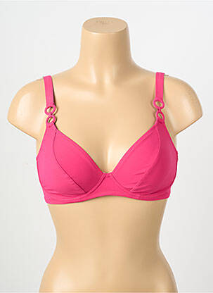 Sutien de costum de baie elasticitate sutien cupe întregi cu decolteu înalt roz LIDEA femeie