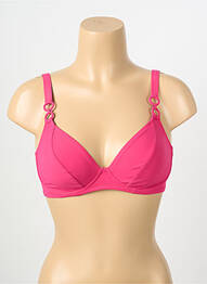 Sutien de costum de baie elasticitate sutien cupe întregi cu decolteu înalt roz LIDEA femme