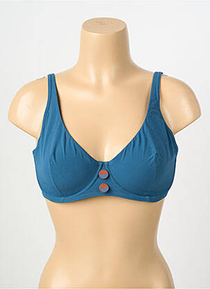 Sutien de costum de baie elasticitate sutien cupe întregi cu decolteu înalt albastru SIMONE PERELE femeie